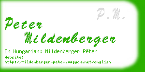 peter mildenberger business card